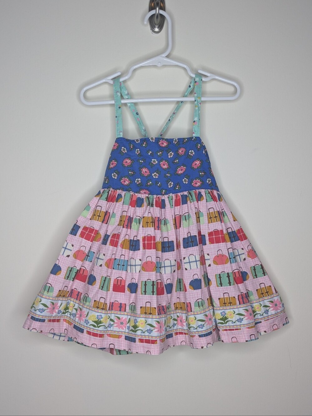 Rare HTF Matilda Jane Platinum Size 6 Suitcase Bon Voyage Knot Dress #2/6